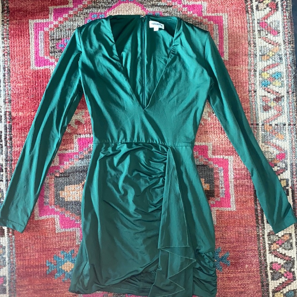 Superdown Long Sleeve Green Bodycon Dress Size XS